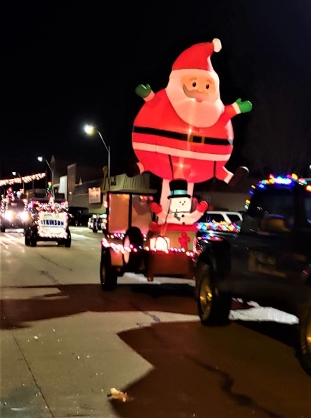 Atkinson Parade of Lights float featuring Santa Claus.
