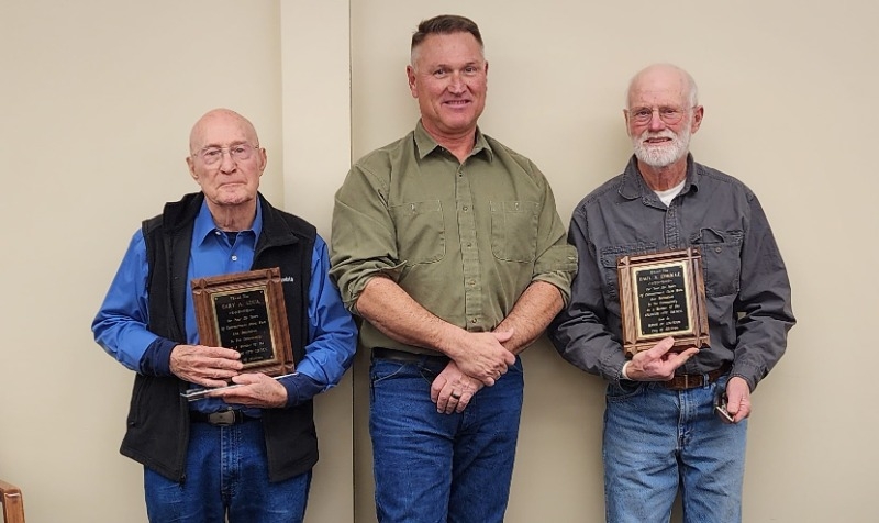 Outgoing City Councilman Gary A. Lech, Council President Jerry Osborne, and outgoing Mayor Paul Corkle. Lech and Corkle were each presented plaques acknowledging their years of service to the City.
